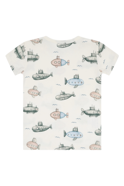 Kurzarm-Shirt (T-Shirt) "Austin Submarine", Bambus - U-Boote - Hust&Claire