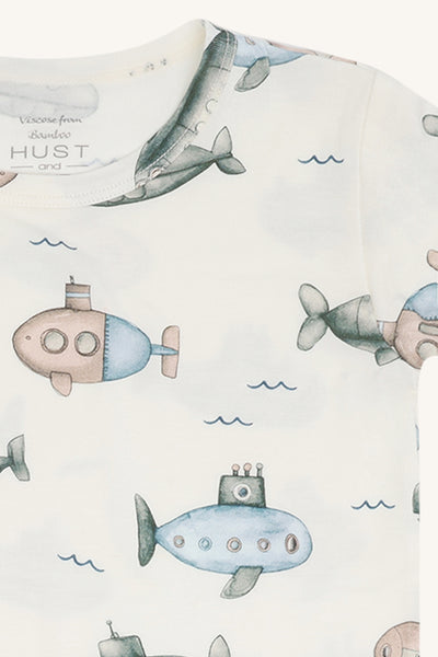 Kurzarm-Shirt (T-Shirt) "Austin Submarine", Bambus - U-Boote - Hust&Claire