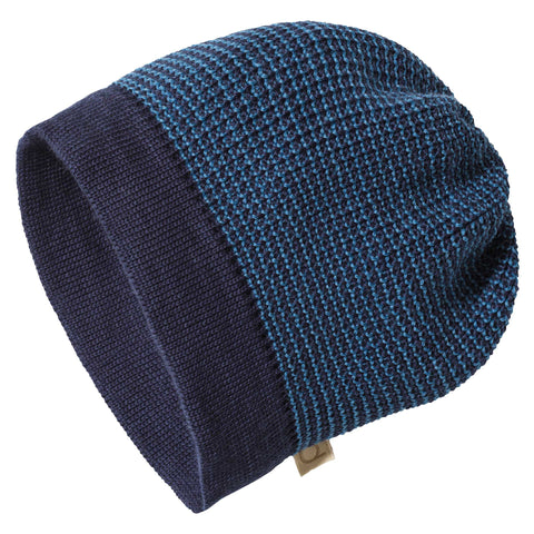 Strickmütze (Beanie), Indigo/Taubenblau - Disana