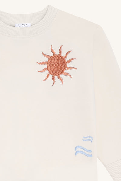 Sweatshirt "Sejer Palms" mit Palmen-Stickerei - Hust&Claire
