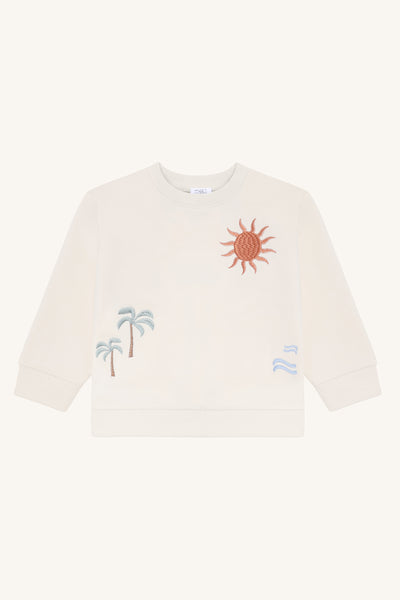 Sweatshirt "Sejer Palms" mit Palmen-Stickerei - Hust&Claire