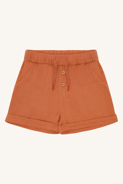Kurze Hose (Shorts) Haggi, Musselin, Orange (Autumn) - Hust&Claire