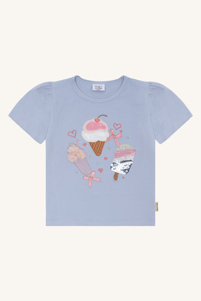 Kurzarmshirt "Alma Ice Cream", Eis-Applikation - Hust&Claire