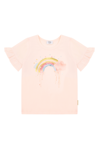 Kurzarmshirt "Alma Rainbow", Regenbogen-Print - Hust&Claire