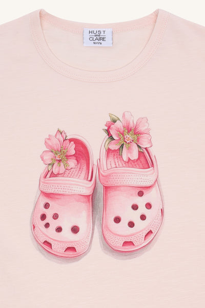 Kurzarmshirt "Alma Sandals", Sandalen-Print - Hust&Claire