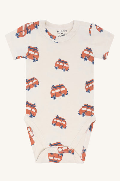Kurzarm-Body "Billy Van", Bus-Print - Hust&Claire