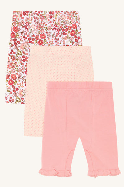 Set: 3 Radlerhosen (Shorts) "Liva Summer", Blumen, Pünktchen, Rüschen - Hust&Claire