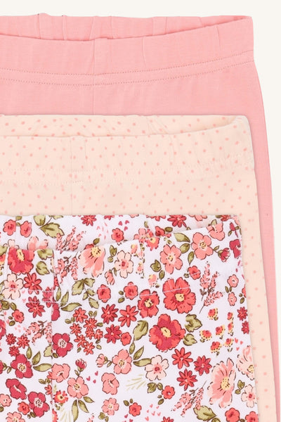Set: 3 Radlerhosen (Shorts) "Liva Summer", Blumen, Pünktchen, Rüschen - Hust&Claire