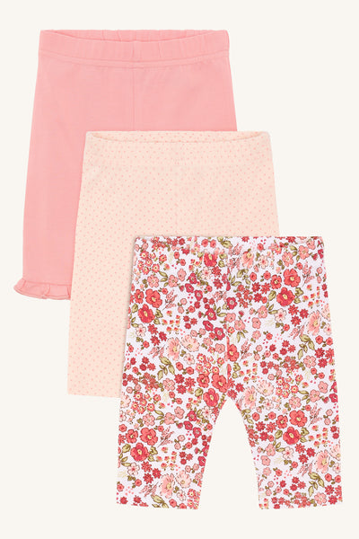 Set: 3 Radlerhosen (Shorts) "Liva Summer", Blumen, Pünktchen, Rüschen - Hust&Claire