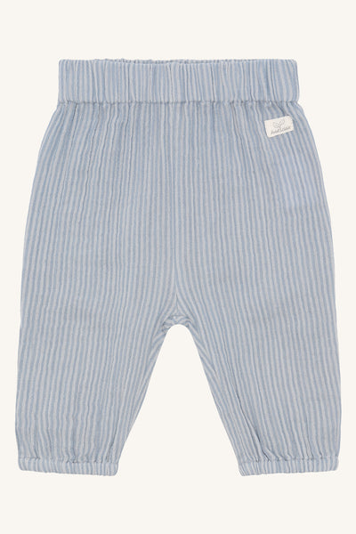Hose "Thias", Musselin, Hellblau/Weiß - Hust&Claire
