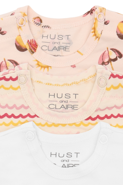 Set: 3 Babybodys, Kurzarm, "Bati", süße Sommer-Prints - Hust&Claire