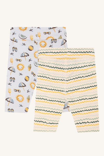 Set: 2 Babyhosen "Luca", Fröhliche Sommerprints, Hellblau - Hust&Claire