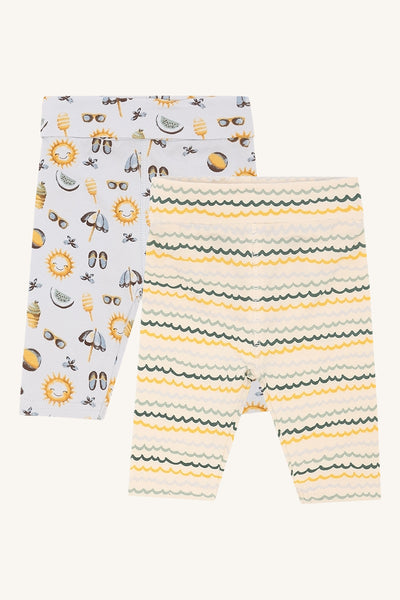 Set: 2 Babyhosen "Luca", Fröhliche Sommerprints, Hellblau - Hust&Claire