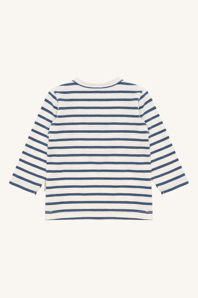 Langarmshirt/Longsleeve "August Play", geringelt mit Applikation - Hust&Claire
