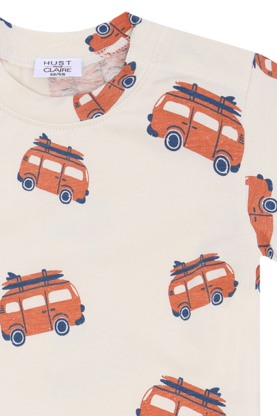 Kurzarm-Shirt "Anton Van", Bus-Print - Hust&Claire