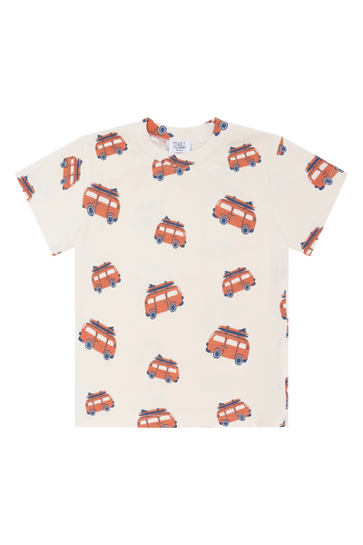 Kurzarm-Shirt "Anton Van", Bus-Print - Hust&Claire