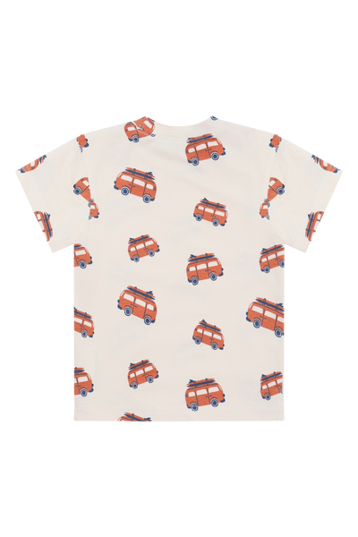 Kurzarm-Shirt "Anton Van", Bus-Print - Hust&Claire