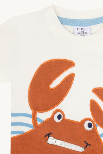 T-Shirt "Anton" mit Krabben-Applikation - Hust&Claire