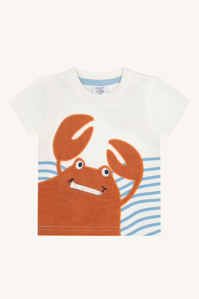 T-Shirt "Anton" mit Krabben-Applikation - Hust&Claire