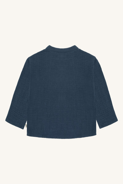Langarmshirt/Hemd "Rasser Muslin", Musselin, Marineblau - Hust&Claire
