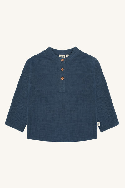 Langarmshirt/Hemd "Rasser Muslin", Musselin, Marineblau - Hust&Claire