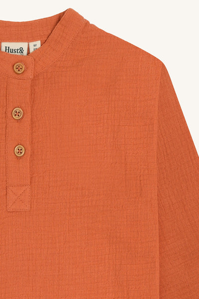 Langarmshirt/Hemd "Rasser Muslin", Musselin, Orange (Autumn)- Hust&Claire