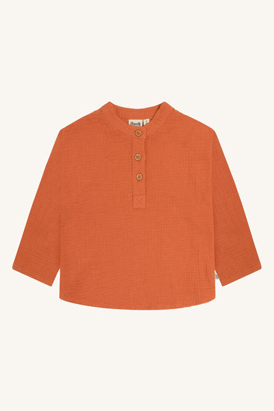 Langarmshirt/Hemd "Rasser Muslin", Musselin, Orange (Autumn)- Hust&Claire