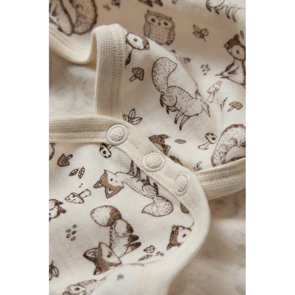 Langarmbody "Bo Woodland", Wolle, Waldtier-Print - Hust&Claire