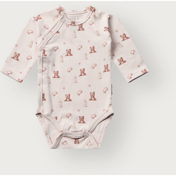 Wickelbody (Langarmbody) "Bing Teddy", Hushed Pink (Zartrosa) - Hust&Claire