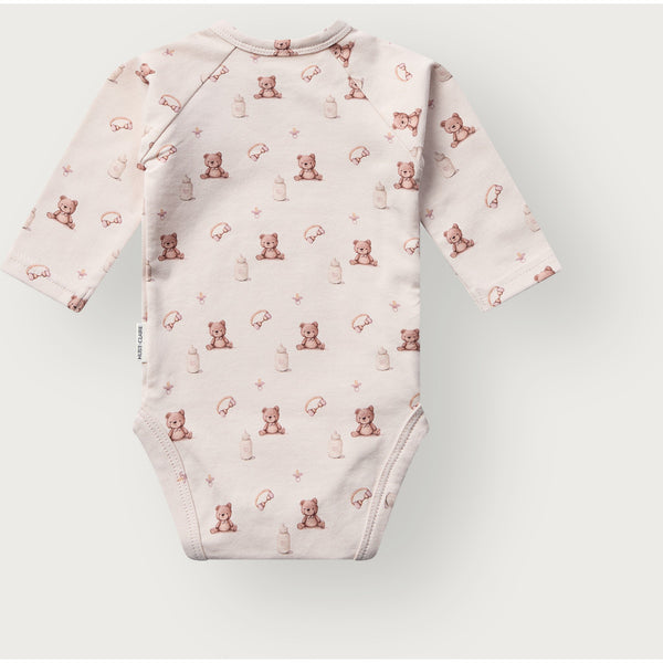 Wickelbody (Langarmbody) "Bing Teddy", Hushed Pink (Zartrosa) - Hust&Claire