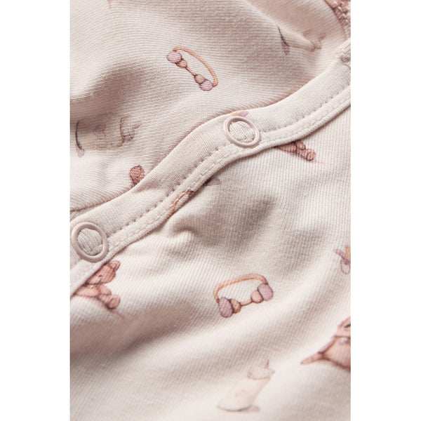 Wickelbody (Langarmbody) "Bing Teddy", Hushed Pink (Zartrosa) - Hust&Claire