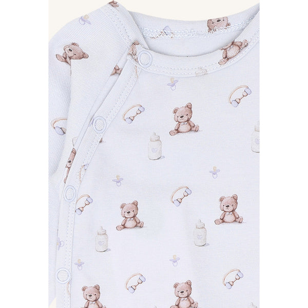Wickelbody (Langarmbody) "Bing Teddy", A Bit Blue (Zartblau) - Hust&Claire