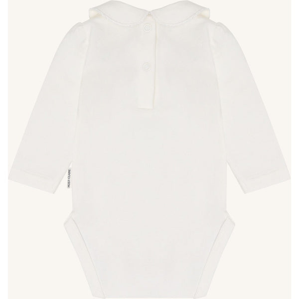 Langarmbody "Bebe Collar", mit Kragen/Herz-Stickerei - Hust&Claire