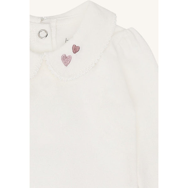 Langarmbody "Bebe Collar", mit Kragen/Herz-Stickerei - Hust&Claire