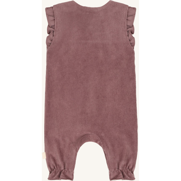 Strampler - Latzhose "Mem Velour",  Plum - Hust&Claire