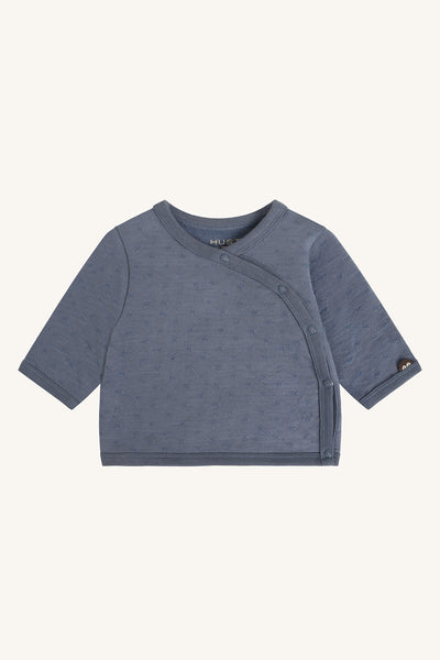 Babyjacke (Wickeljacke) "Sal Dots" mit Pünktchen, Blue Storm (Graublau) - Hust&Claire