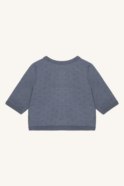 Babyjacke (Wickeljacke) "Sal Dots" mit Pünktchen, Blue Storm (Graublau) - Hust&Claire