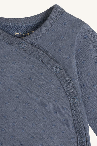 Babyjacke (Wickeljacke) "Sal Dots" mit Pünktchen, Blue Storm (Graublau) - Hust&Claire