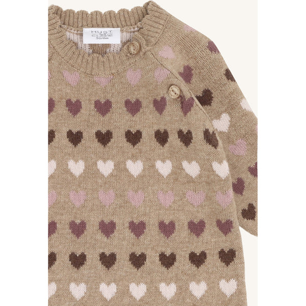 Strampler - Einteiler "Mill Hearts",  Herzchen-Design - Hust&Claire