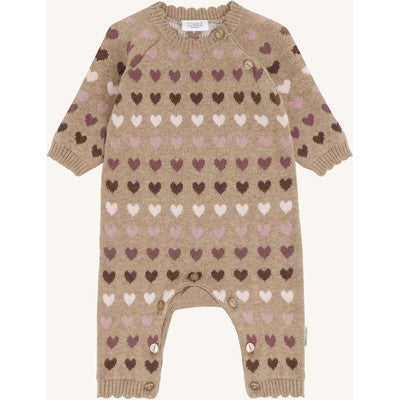 Strampler - Einteiler "Mill Hearts",  Herzchen-Design - Hust&Claire