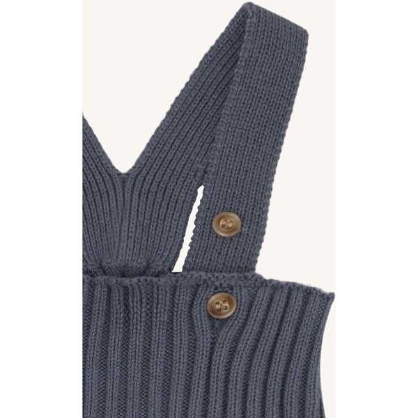 Strickhose - Latzhose "Meise",  Blue Storm (Graublau) - Hust&Claire