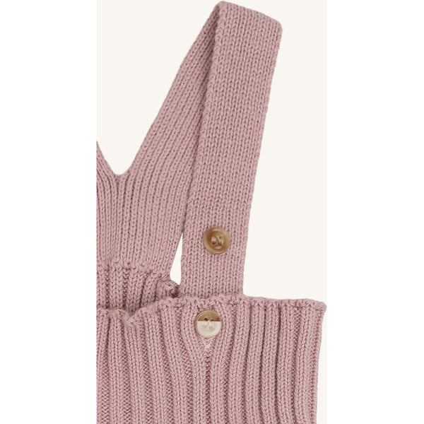 Strickhose - Latzhose "Meise",  Heather (Flieder) - Hust&Claire