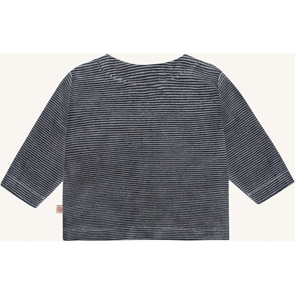 Babyjacke "Chai Stripe",  Blau geringelt (Blues) - Hust&Claire