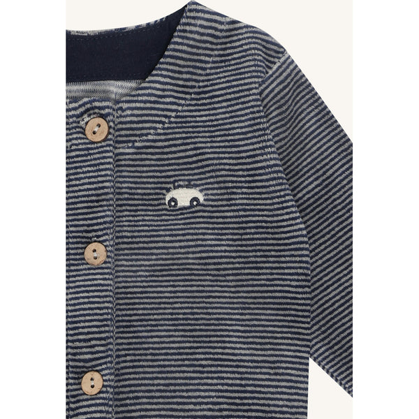 Babyjacke "Chai Stripe",  Blau geringelt (Blues) - Hust&Claire