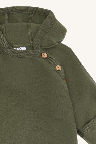 Wollfleece-Overall "Mevi", Turtle (Grün) - Hust&Claire