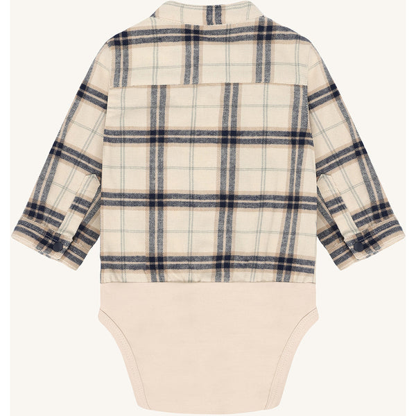 Body Bertil Soft" im Hemden-Stil, Blau/Beige kariert - Hust&Claire