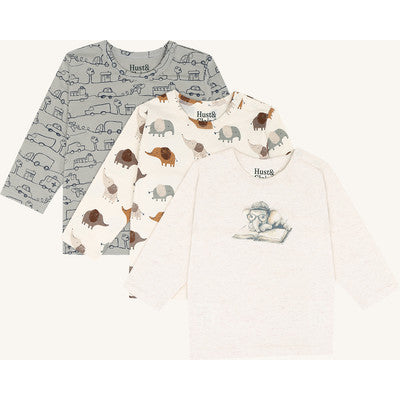 Set: 3 Langarmshirts/Longsleeves "Albert Elephant" - Hust&Claire