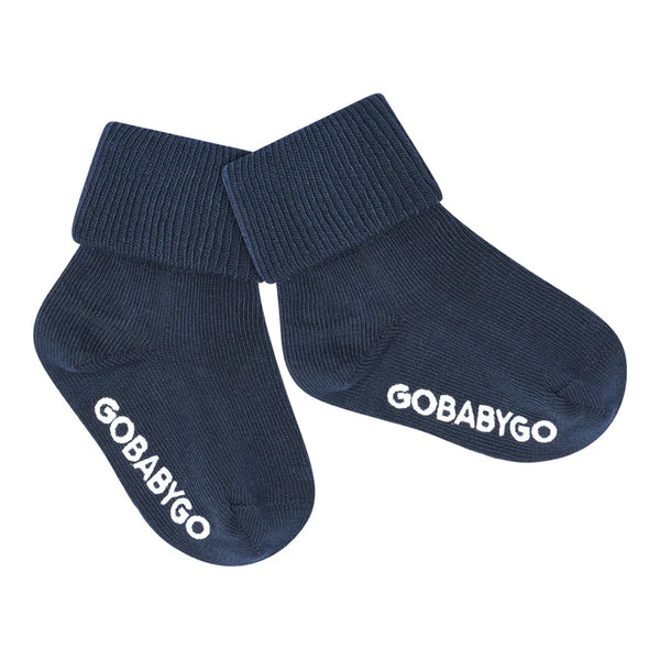 Rutschfeste Socken aus Baumwolle, Navy Blue (Marineblau) - GoBabyGo