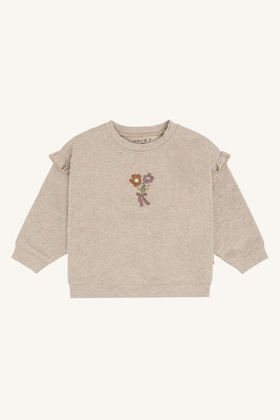 Sweatshirt für Mädchen „Sara Bouquet" mit Blümchen-Stickerei - Hust&Claire