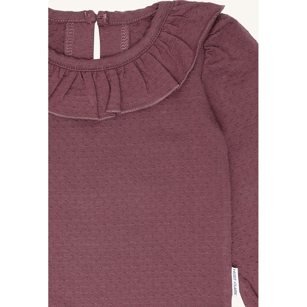 Langarmbody "Britt Frill", Plum (Pflaume) - Hust&Claire
